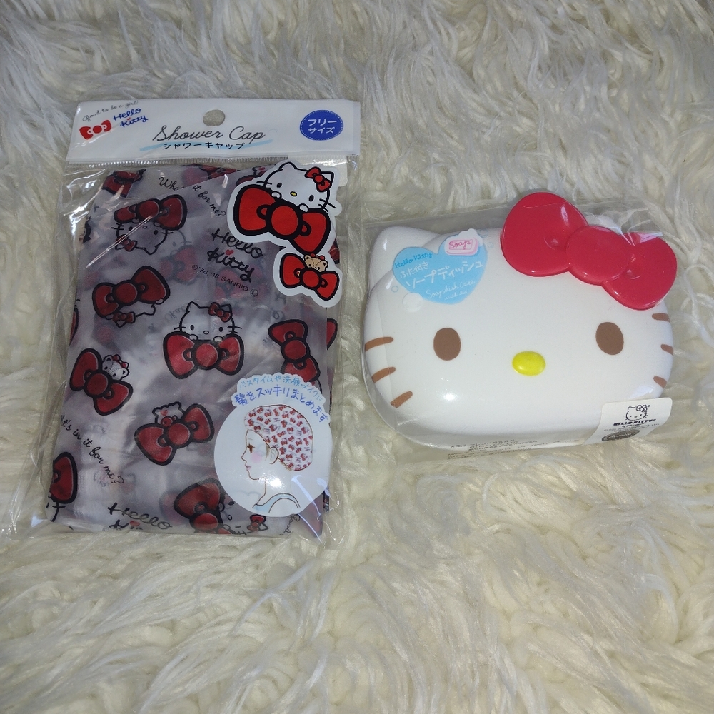 Hello Kitty shower cap & Soap Holder. - Picture 1 of 3